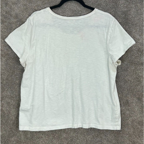 Chicos Zenergy Top Womens 3 XL 16 White Gold Metallic Short Sleeve Blouse Tee - Picture 3 of 8